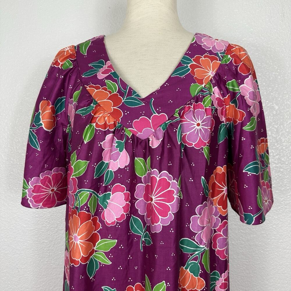 Vintage Sears House Dress Women Small Colorful Floral Muumuu Comfort Boho Midi - Picture 4 of 13